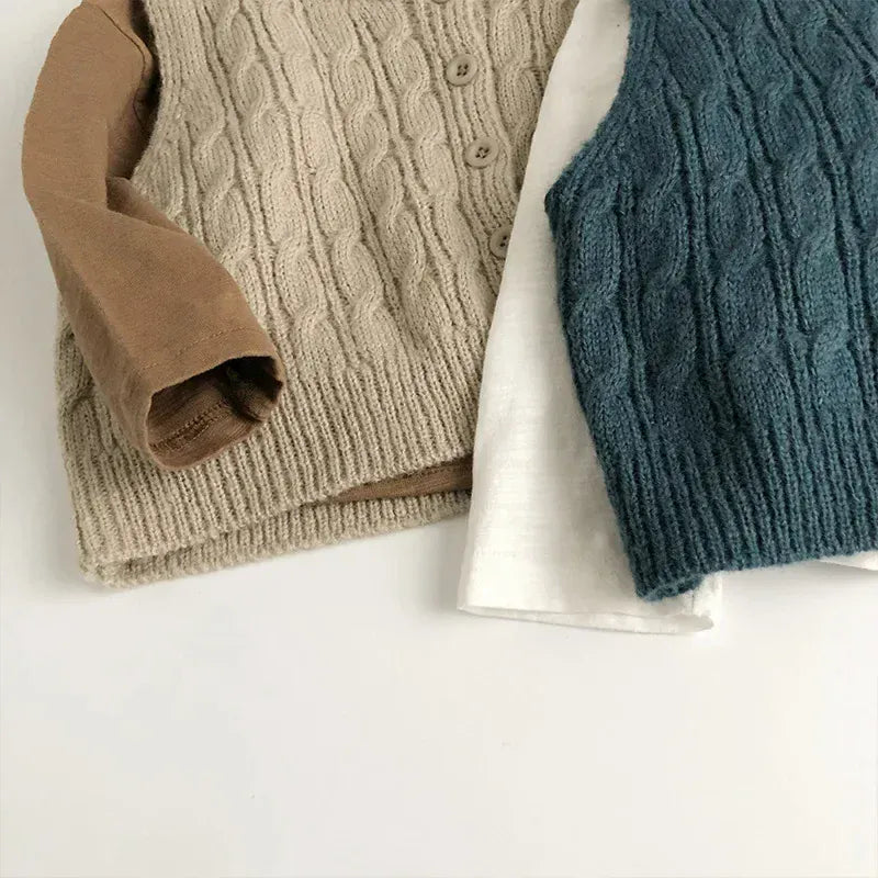 ベスト キッズベスト ニット前あきショートジレベスト【mh0008953】