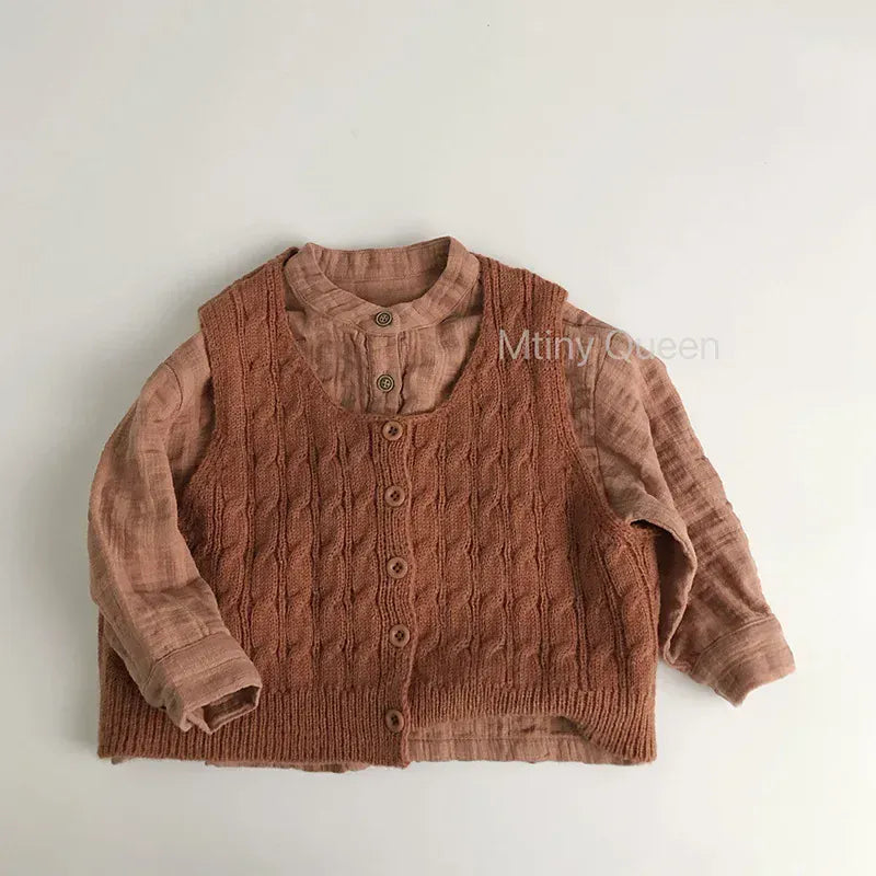 ベスト キッズベスト ニット前あきショートジレベスト【mh0008953】