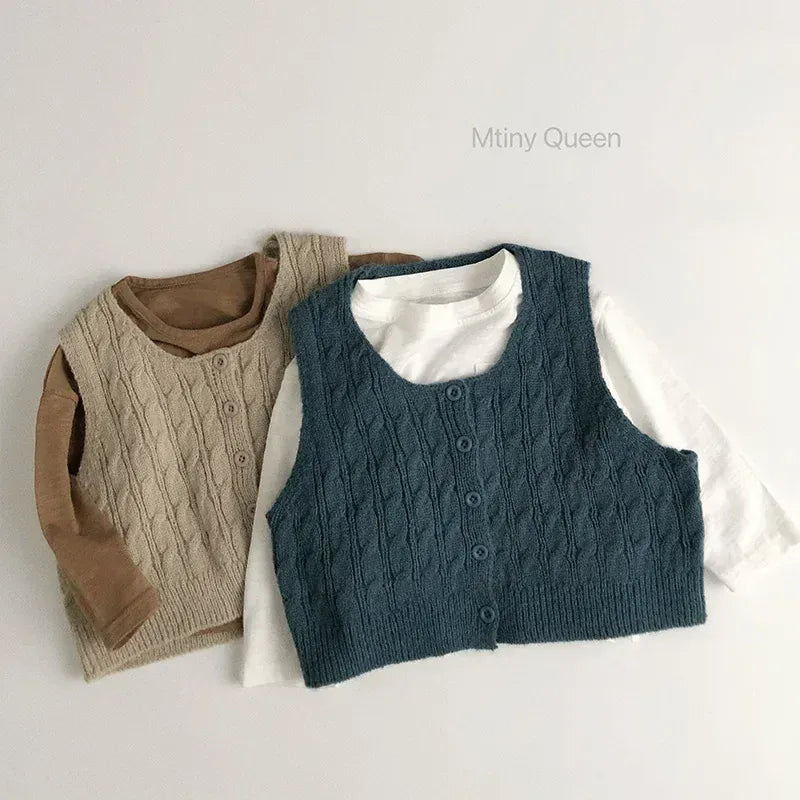 ベスト キッズベスト ニット前あきショートジレベスト【mh0008953】