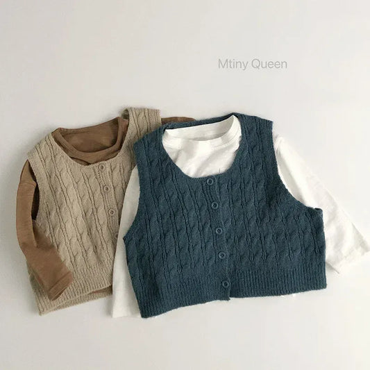 ベスト キッズベスト ニット前あきショートジレベスト【mh0008953】