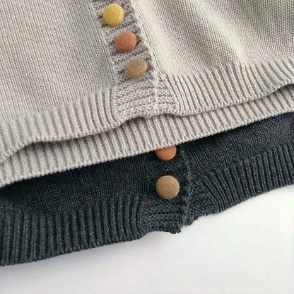 ベスト キッズベスト ニット前あきカラフルボタンジレベスト【mh0008954】