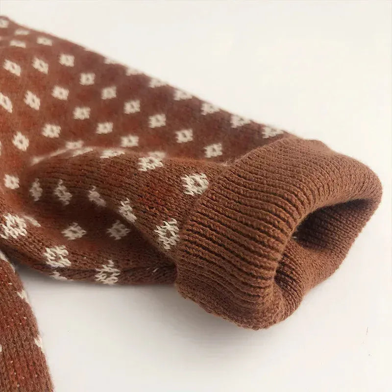 長袖セットアップ キッズカーディガン/ベスト/パンツ チェックニットセットアップ【mh0008955】