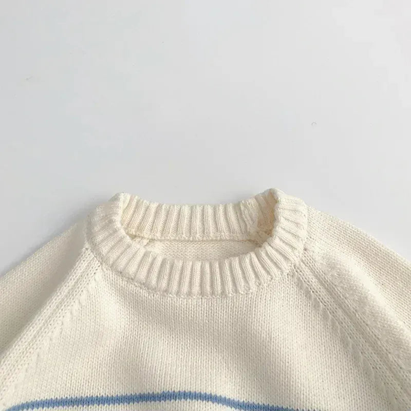 ニット・セーター キッズトップス マリンボーダーニットざっくり長袖セーター【mh0008956】