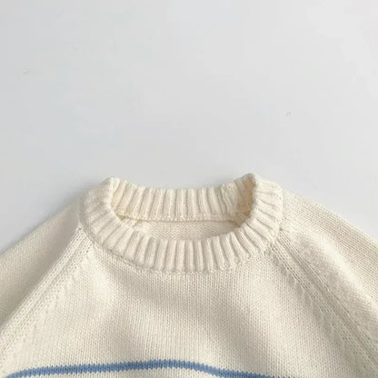 ニット・セーター キッズトップス マリンボーダーニットざっくり長袖セーター【mh0008956】