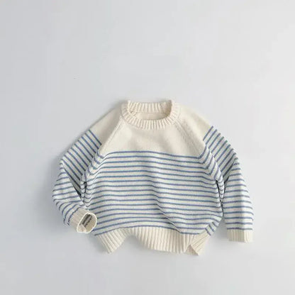 ニット・セーター キッズトップス マリンボーダーニットざっくり長袖セーター【mh0008956】