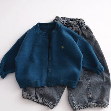 カーディガン・パーカー シンプルワンポイント刺繍ニットカーディガン【mh0011088】