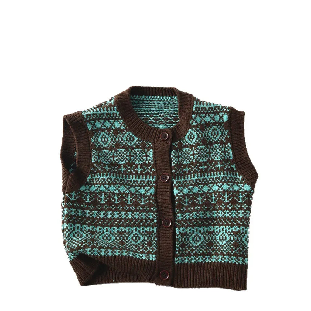 ベスト 北欧風柄ニットベスト【mh0011089】