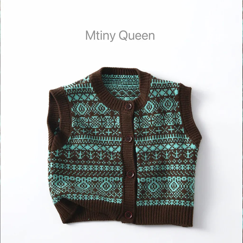 ベスト 北欧風柄ニットベスト【mh0011089】