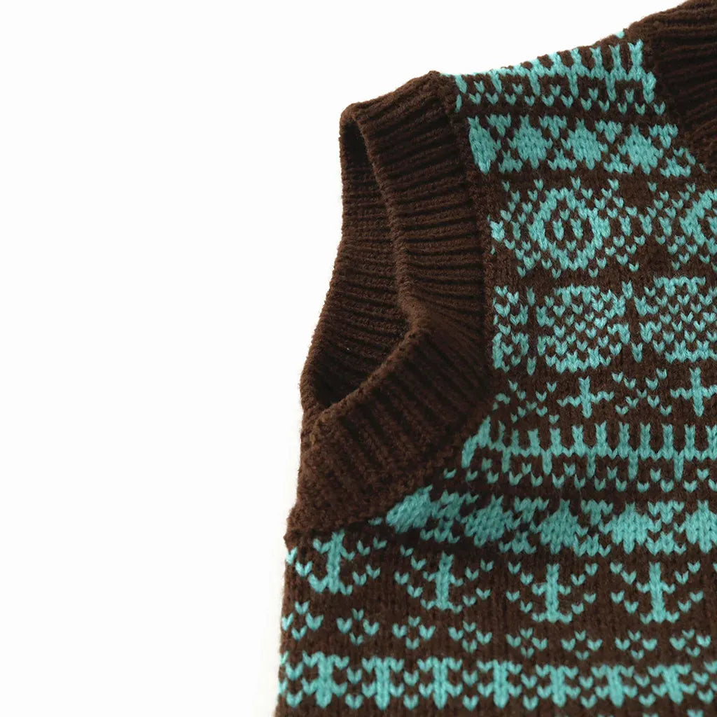 ベスト 北欧風柄ニットベスト【mh0011089】