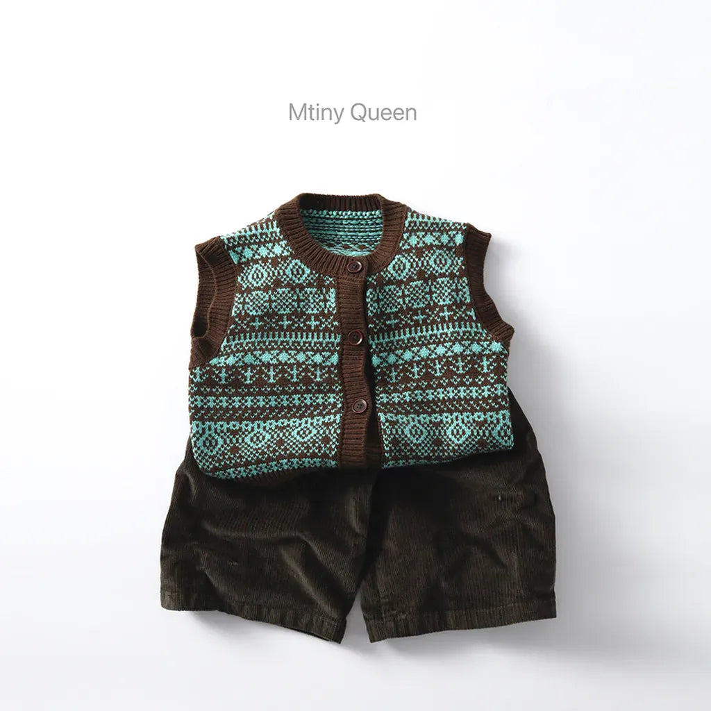ベスト 北欧風柄ニットベスト【mh0011089】