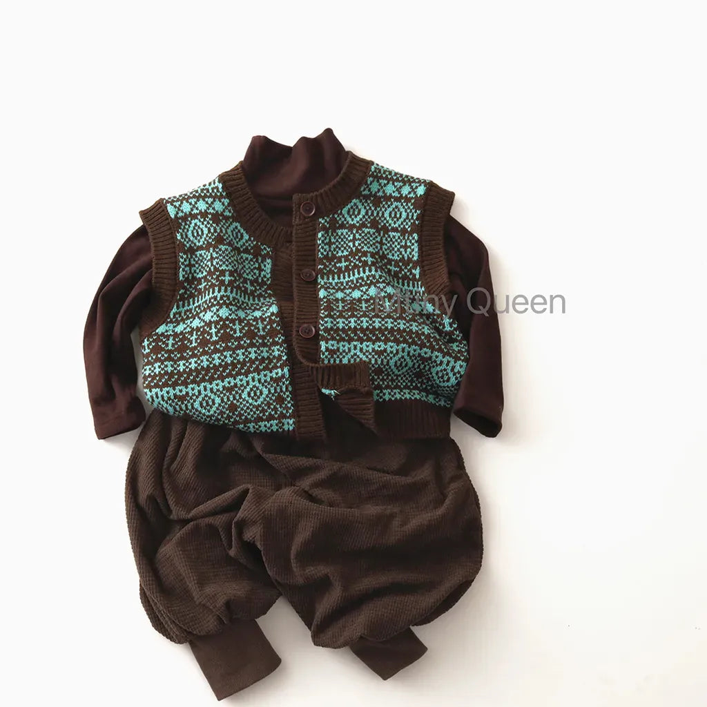 ベスト 北欧風柄ニットベスト【mh0011089】