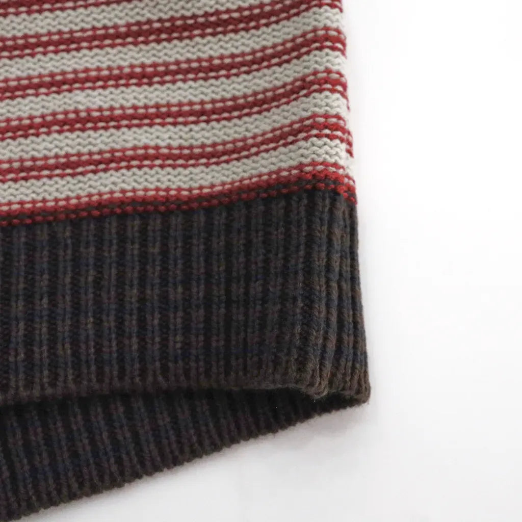 ニット・セーター マルチボーダークルーネックニット【mh0011277】