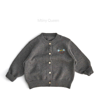 カーディガン・パーカー ネップ刺繍クルーネックカーディガン【mh0011278】