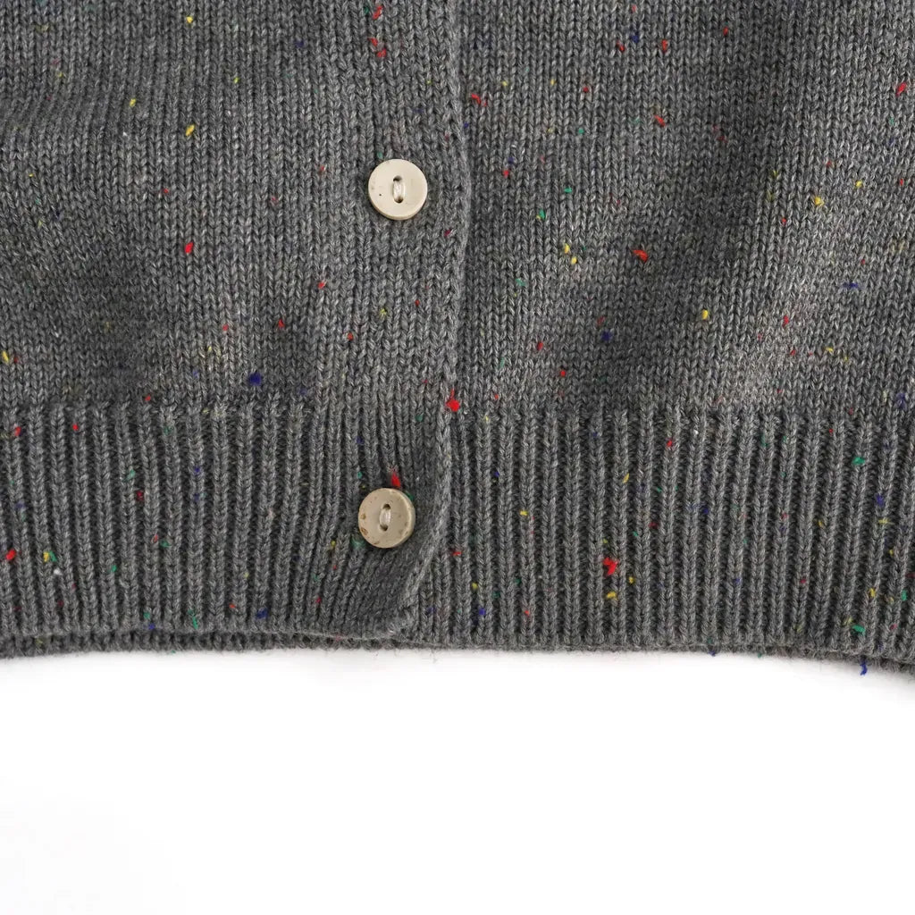 カーディガン・パーカー ネップ刺繍クルーネックカーディガン【mh0011278】