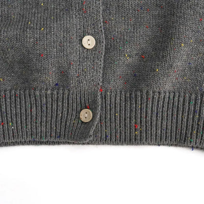 カーディガン・パーカー ネップ刺繍クルーネックカーディガン【mh0011278】