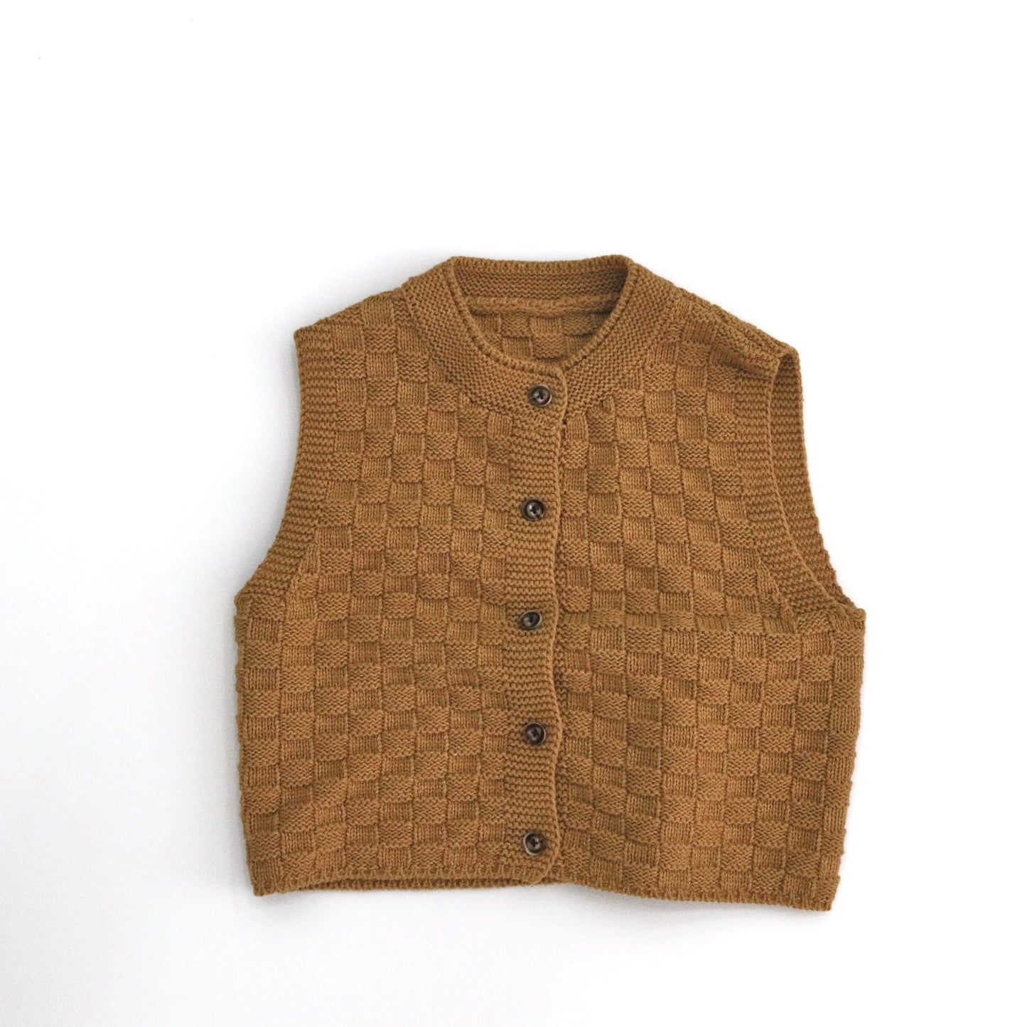 ベスト ブロックチェック柄ボタンニットベスト【mh0011279】