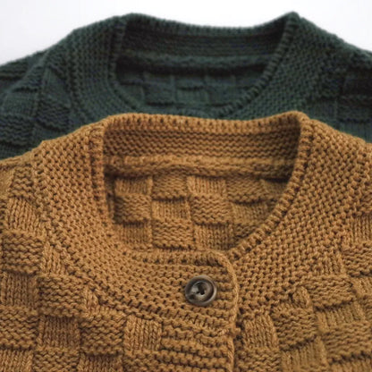 ベスト ブロックチェック柄ボタンニットベスト【mh0011279】