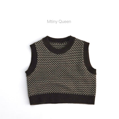 ベスト パイピングブロック編みニットベスト【mh0011280】