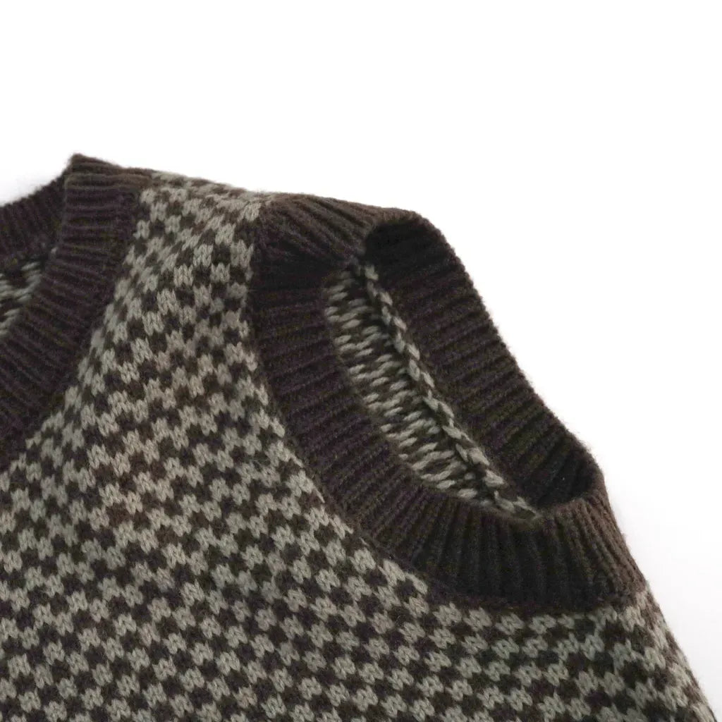 ベスト パイピングブロック編みニットベスト【mh0011280】