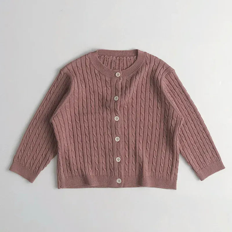カーディガン・パーカー Purple / 12M  80CM キッズカーディガン リブニットシンプル丸襟カーディガンジャケット【mh0008952】