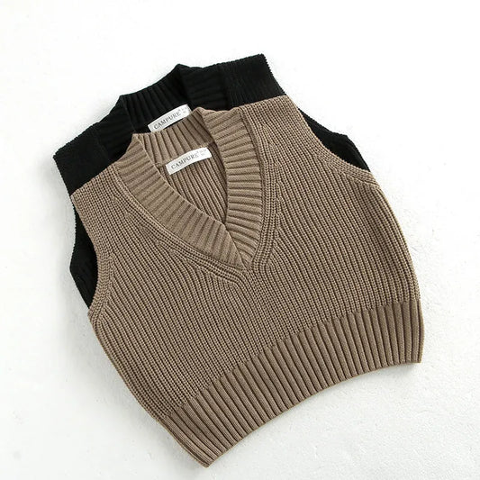 ベスト キッズベスト シンプルVネックニットベスト【mh0008190】