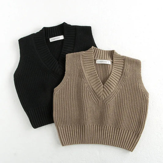 ベスト キッズベスト シンプルVネックニットベスト【mh0008190】