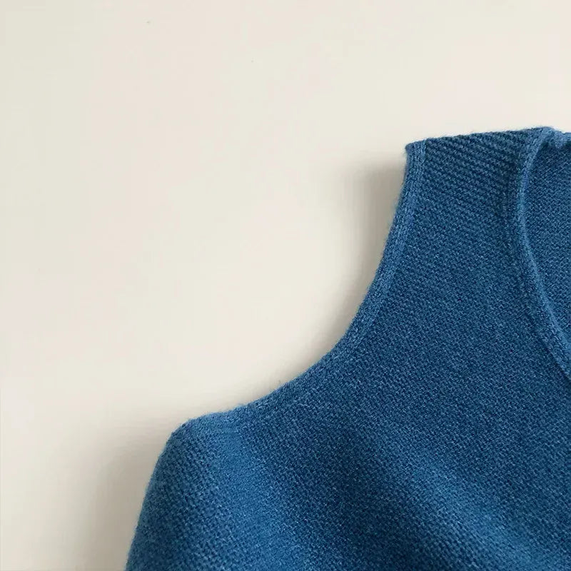 ベスト キッズベスト コットンニット前あきVネックジレベスト【mh0008957】