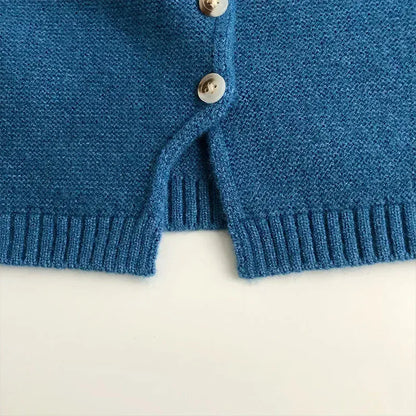 ベスト キッズベスト コットンニット前あきVネックジレベスト【mh0008957】