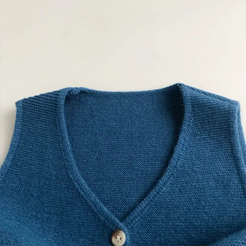 ベスト キッズベスト コットンニット前あきVネックジレベスト【mh0008957】