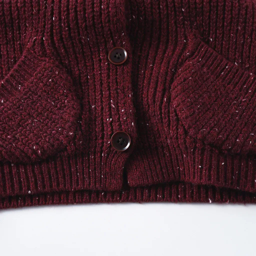 ベスト ざっくり編みニットベスト ツイード風 ポケット付き Vネック【mh0011097】