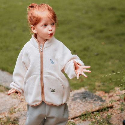 カーディガン・パーカー Creamy White / 73cm 長袖ジャケット ボア素材 もこもこ ジップアップ アウター ブルゾン【mh0011640】