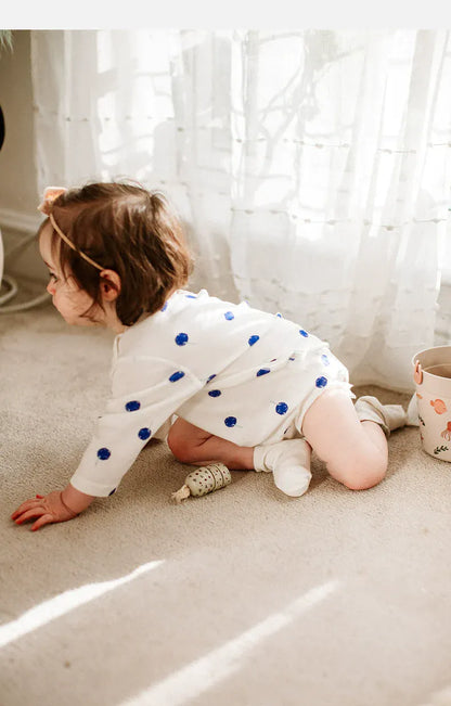 長袖ロンパース ブルーバルーンプリント長袖ロンパース【mh0010018】