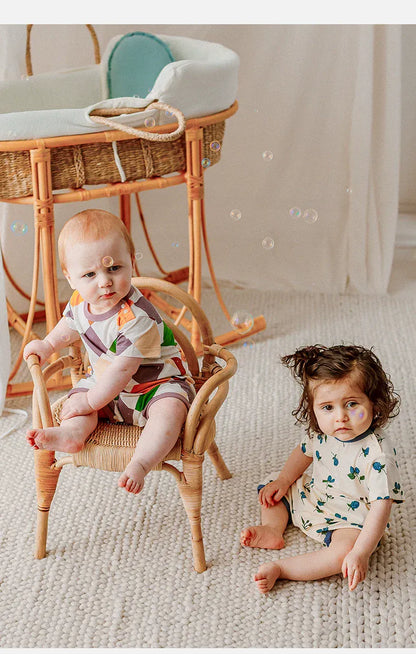 半袖ロンパース カラフルダイヤ/ブルーベリープリント半袖ロンパース【mh0010019】