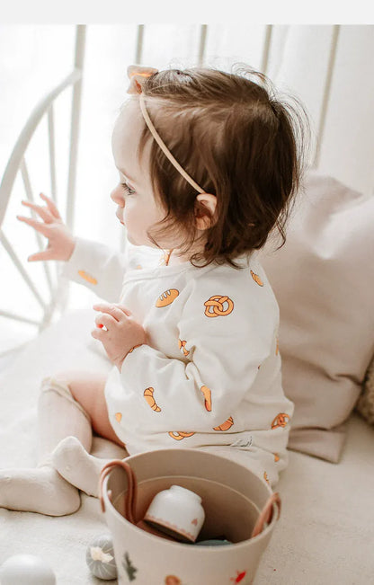 長袖ロンパース ブレッドパンプリント長袖ロンパース【mh0010021】