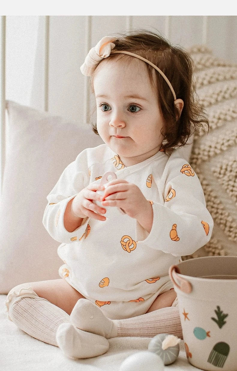 長袖ロンパース ブレッドパンプリント長袖ロンパース【mh0010021】