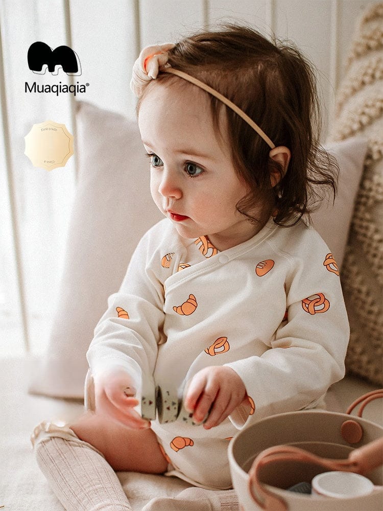 長袖ロンパース ブレッドパンプリント長袖ロンパース【mh0010021】