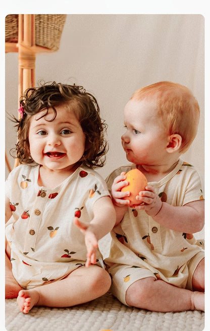 半袖ロンパース レモン/フルーツプリント半袖ロンパース【mh0010022】