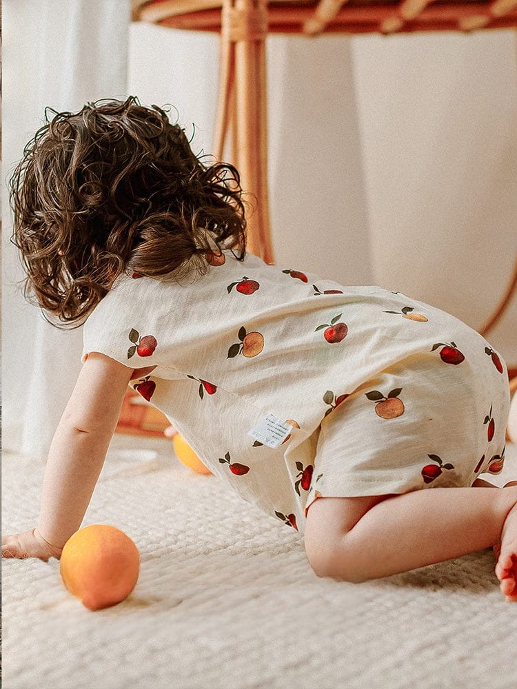 半袖ロンパース レモン/フルーツプリント半袖ロンパース【mh0010022】