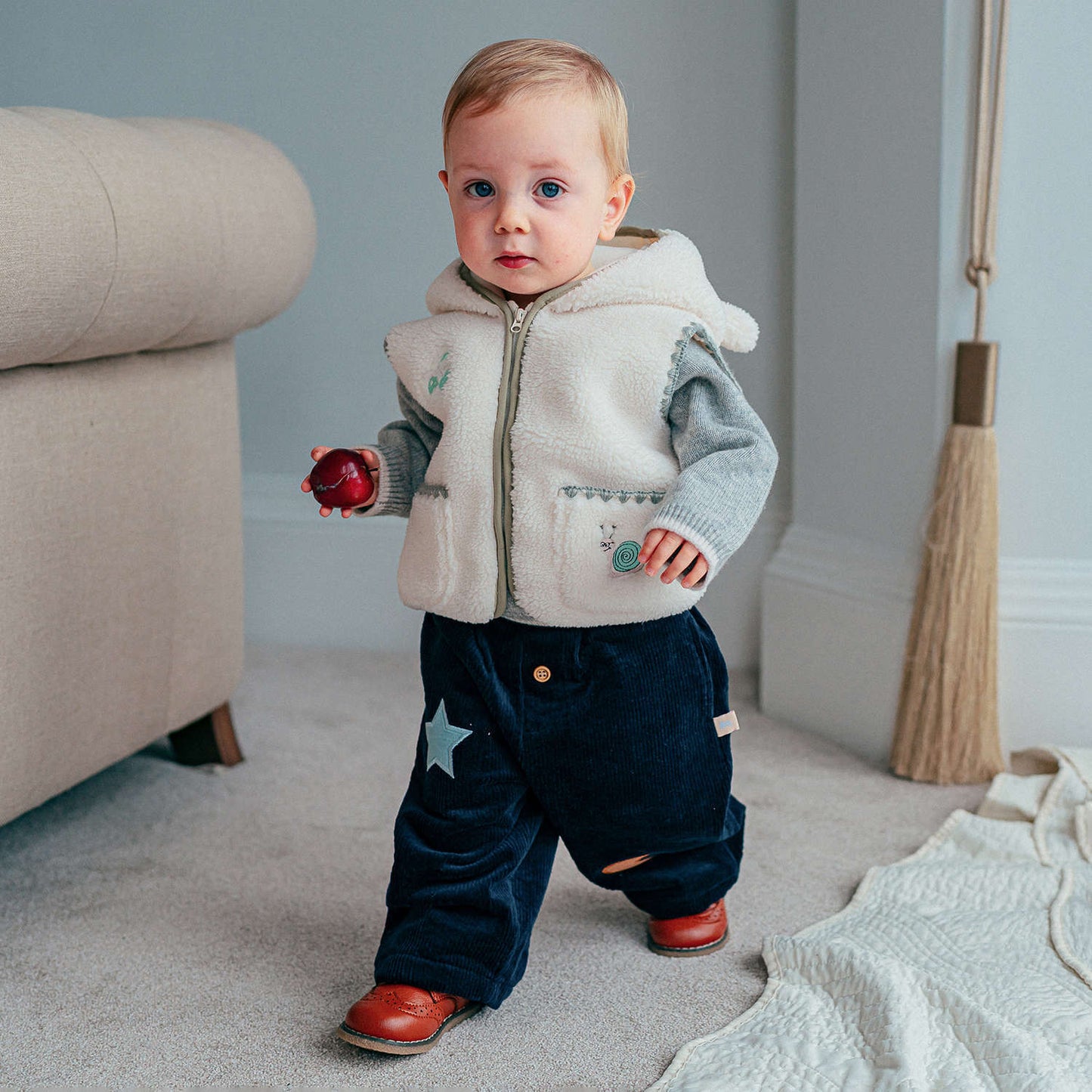 ベスト ベスト ボア素材 クマ耳フード ジップアップ アウター ベスト【mh0011641】