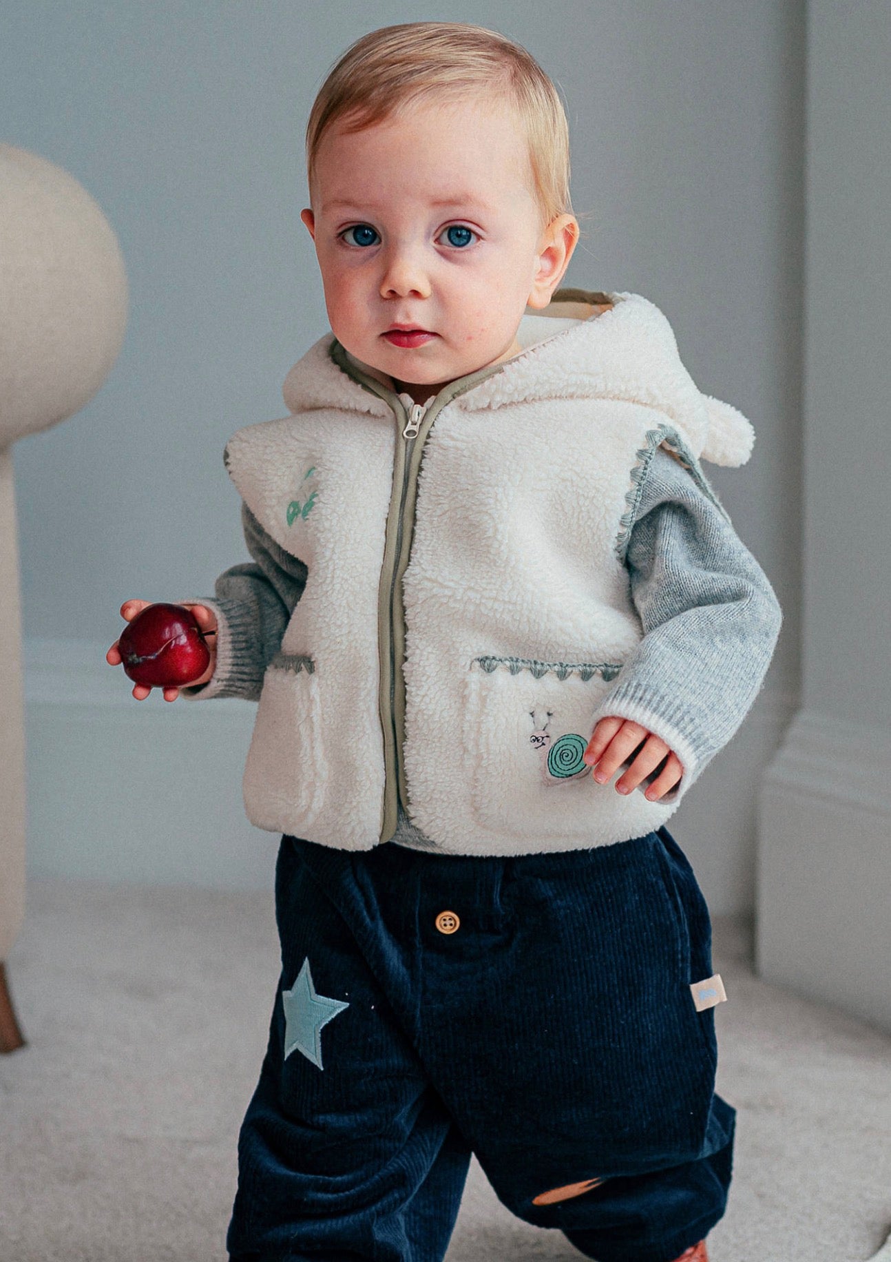 ベスト ベスト ボア素材 クマ耳フード ジップアップ アウター ベスト【mh0011641】