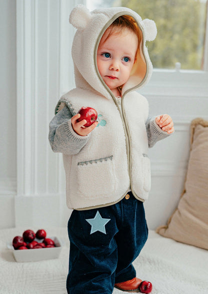 ベスト ベスト ボア素材 クマ耳フード ジップアップ アウター ベスト【mh0011641】