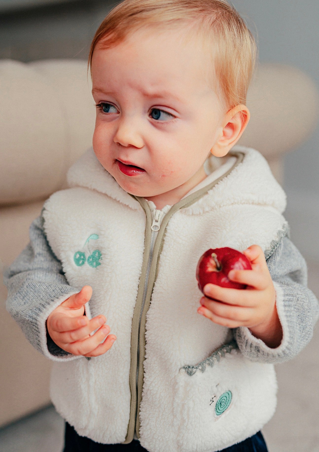 ベスト ベスト ボア素材 クマ耳フード ジップアップ アウター ベスト【mh0011641】