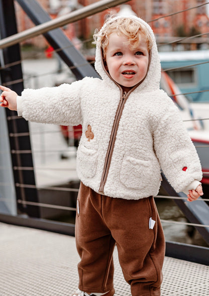 ショートコート・ジャケット・ジャンパー 長袖ジャケット ボア素材 もこもこ ポンポン付きフード ジップアップ アウター【mh0011642】