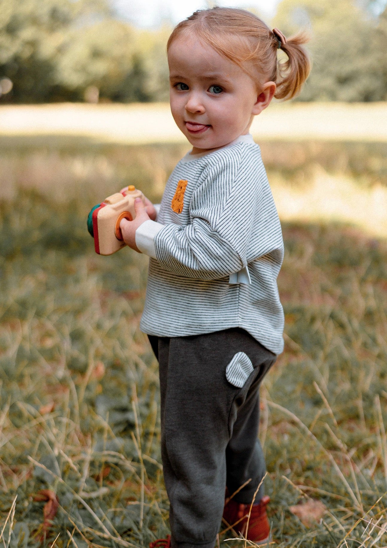 ロングパンツ・スウェットパンツ ロングパンツ 裏起毛素材 クマ耳デザイン スウェットパンツ カジュアル【mh0011643】