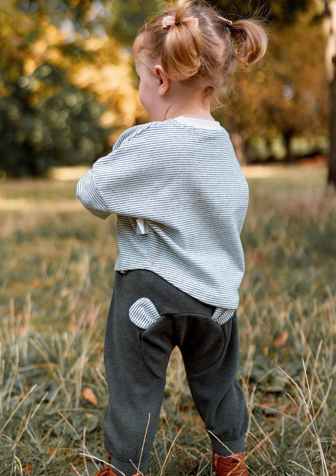 ロングパンツ・スウェットパンツ ロングパンツ 裏起毛素材 クマ耳デザイン スウェットパンツ カジュアル【mh0011643】