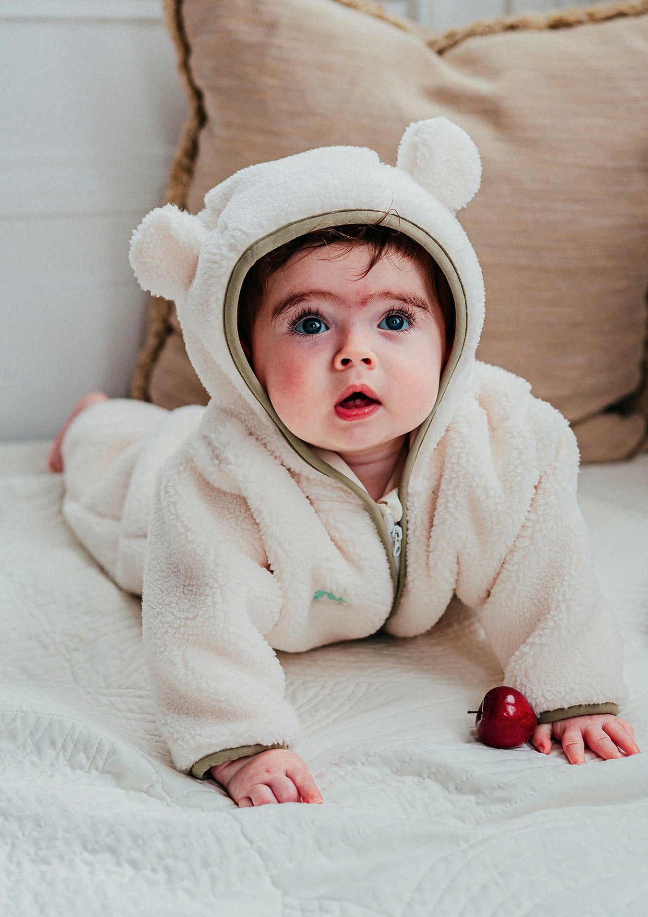 アウタージャンプスーツ カバーオール ボア素材 クマ耳フード ジャンプスーツ つなぎ【mh0011644】