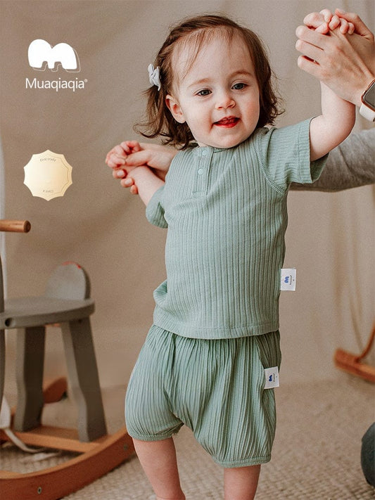 ノースリーブセットアップ シンプルベーシックノースリーブ/半袖Tシャツ/ショートパンツ【mh0010029】