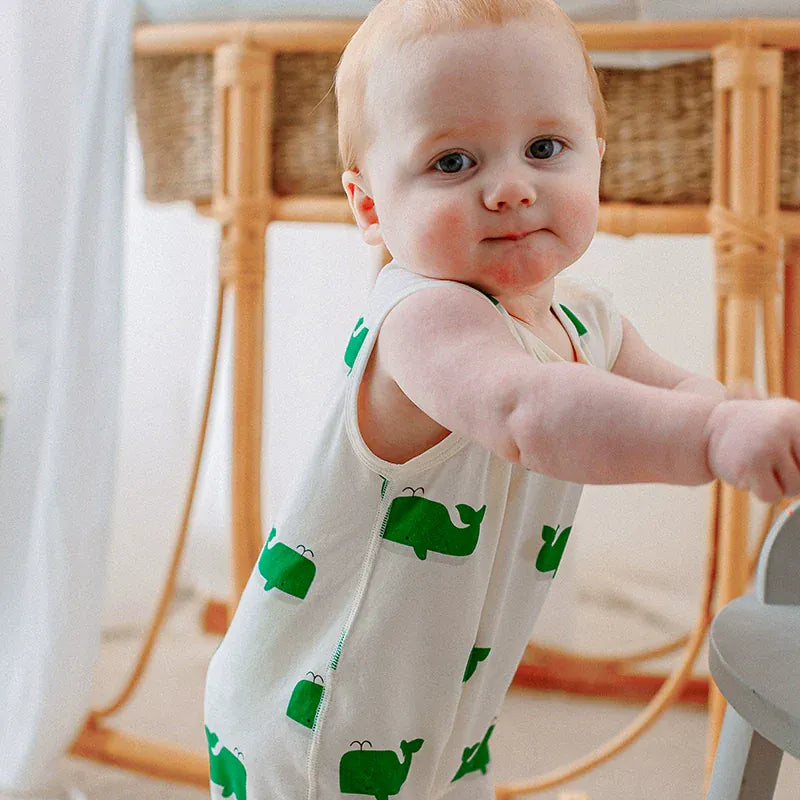 ノースリーブロンパース whale / 66cm くじらプリントノースリーブロンパース【mh0010025】