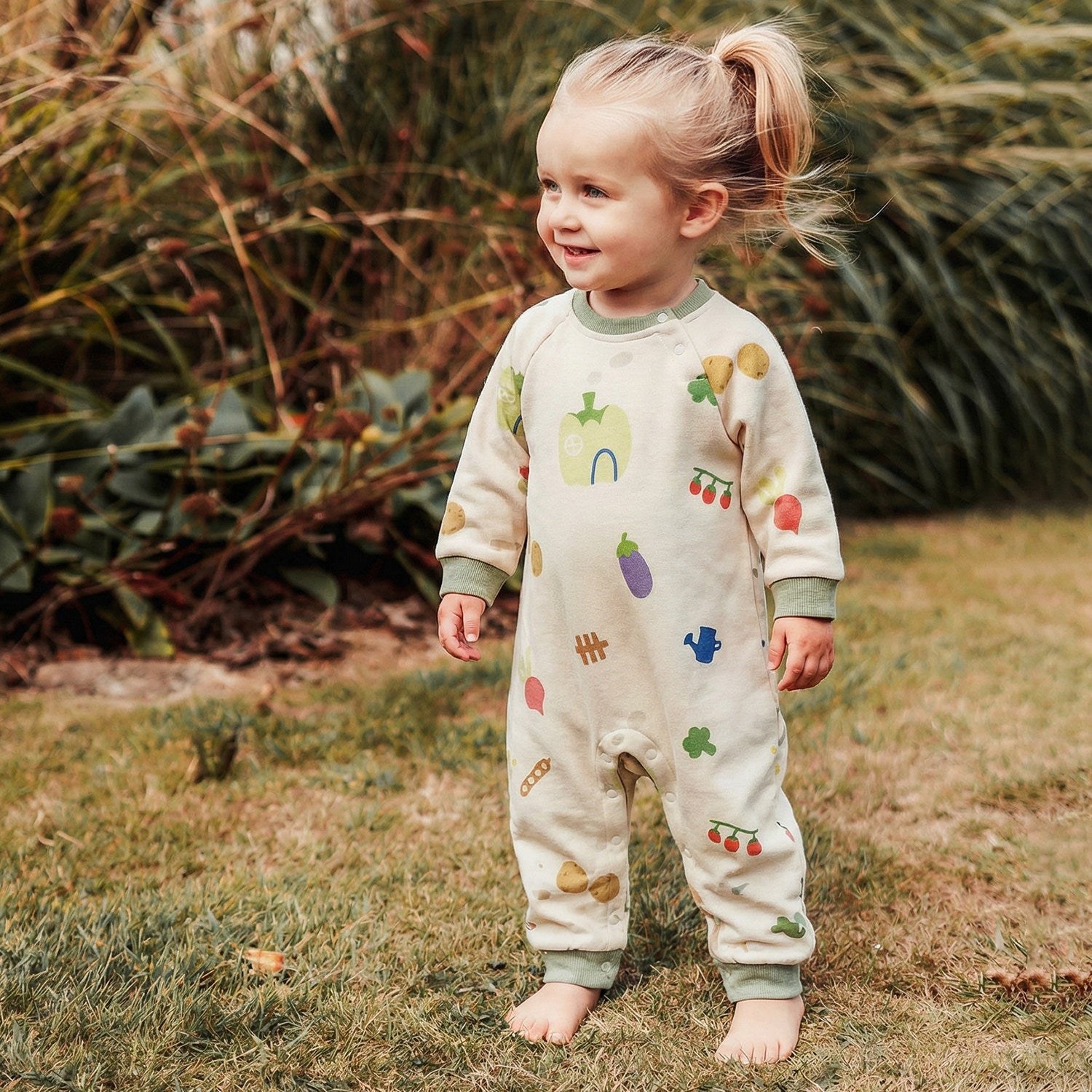 muaqiaqia | Full Print Vegetable Cotton Romper 総柄 ロンパース