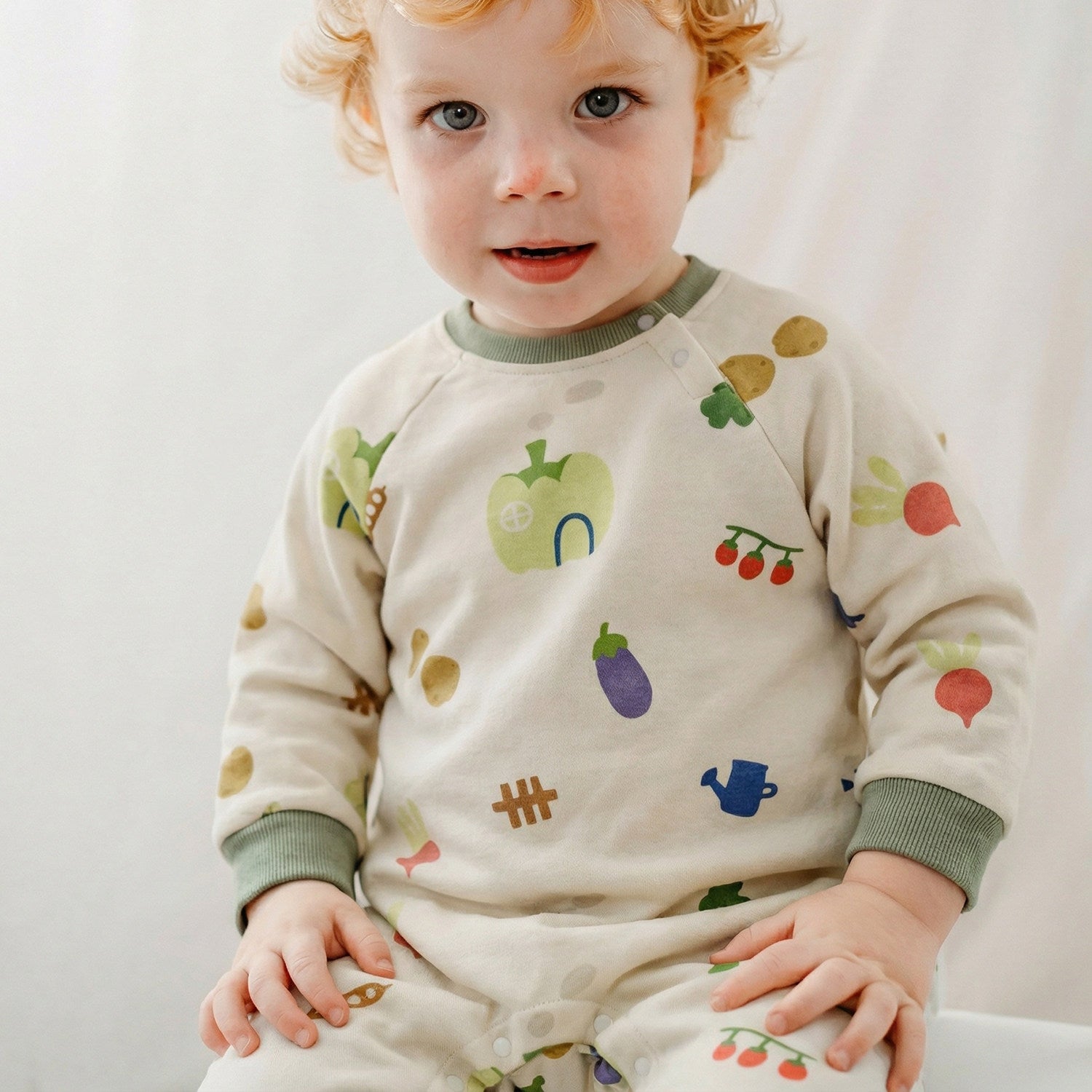 muaqiaqia | Full Print Vegetable Cotton Romper 総柄 ロンパース